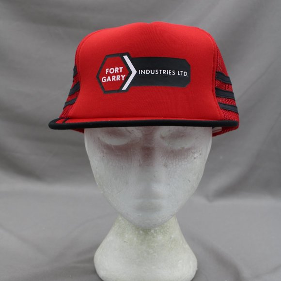 Vintage Screened Trucker Hat - Fort Gary Industries 3 Striper - Adult Snapback - Picture 3 of 8